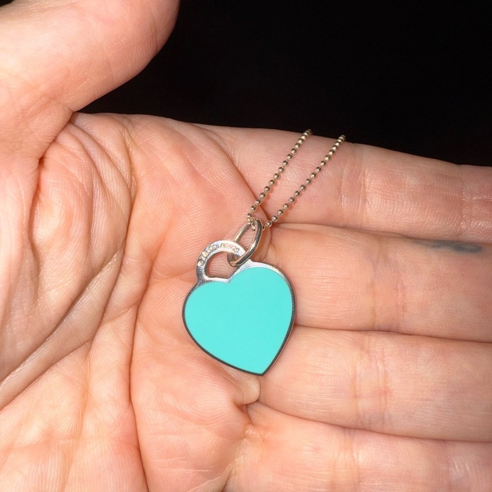 Silver Blue Heart Pendant Necklace